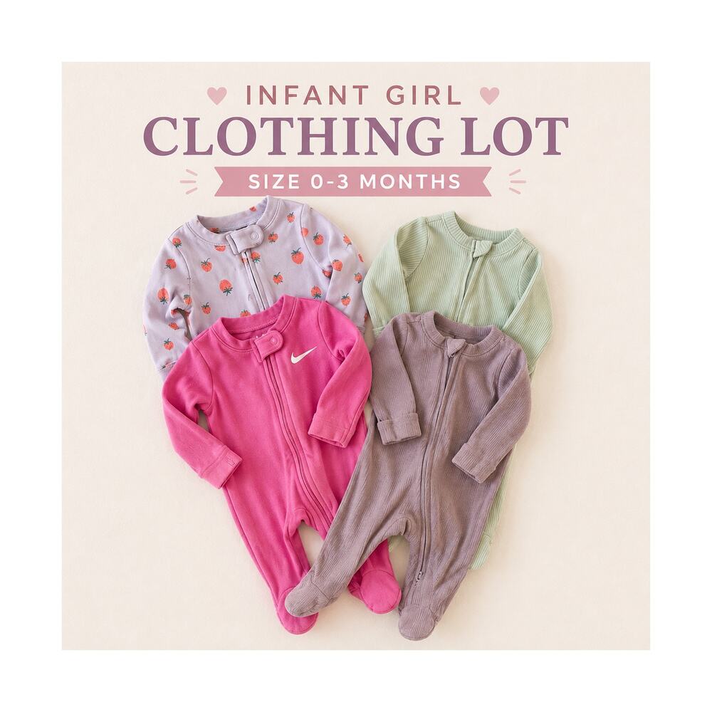 Infant Girl Clothing Lot 0-3 Months Baby Girl Clothes Outfit Bundle EUC 4 PIECE
